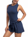 ZASUWA Female Solid Color 2 in 1 Design Quick-dry Dress