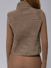 ZASUWA Female Fleece Zipper Pocket Stand Up Collar Vest Jacket
