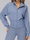 ZASUWA Female Zipper Stand Up Collar Windproof Jacket