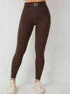 ZASUWA Female High-waisted Adjustable Strap Solid Color Elastic Tight Basic Yoga Leggings
