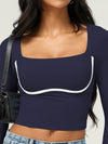 ZASUWA Female Square Collar with Chest Pads Thumbholes Long Sleeves