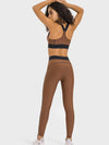 ZASUWA Female Contrast Color Push Up Design Elastic Tight Shockproof Tracksuit