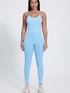 ZASUWA Female Cross Back U Collar Hip-lift Jumpsuit