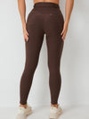 ZASUWA Female High-waisted Adjustable Strap Solid Color Elastic Tight Basic Yoga Leggings