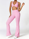ZASUWA Female Deep V Back Scrunch Bum Flare Pants