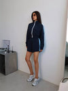 ZASUWA Female Zipper Fitness Set Short Tracksuit