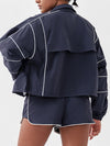 ZASUWA Female Contrast Color Zipper Pocket Casual Loose Quick Dry Jackets