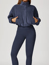 ZASUWA Female Fleece Pocket Cropped Jacket