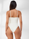 ZASUWA Female Sleeveless Ribbed Adjustable Straps Short Bodysuit