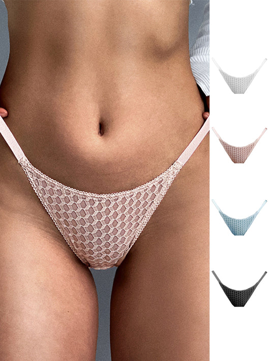 ZASUWA Female Solid Color Honeycomb Panties