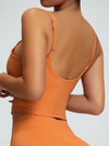 ZASUWA Female U Collar Backless Adjustable Strap Solid Color Sports Bras