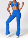 ZASUWA Female Deep V Back Scrunch Bum Flare Pants