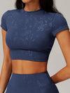 ZASUWA Female Hot Stamping Print Elastic Tight Quick Dry Short Sleeves