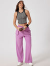 ZASUWA Female U Collar Contrast Color Stripe Quick Dry Tank