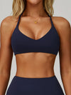 ZASUWA Female Cross Back V-neck with Chest Pads Quick Dry Push Up Design Short Tracksuit