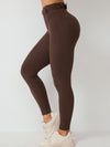 ZASUWA Female High-waisted Adjustable Strap Solid Color Elastic Tight Basic Yoga Leggings