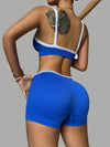 ZASUWA Female Contrast Color Stripe with Chest Pads Gather Shockproof Short Tracksuit