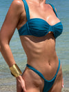ZASUWA Female Sexy Folds Solid Color Bikini Set