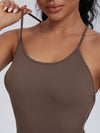 ZASUWA Female U Collar Cross Back Scrunch Bum Romper