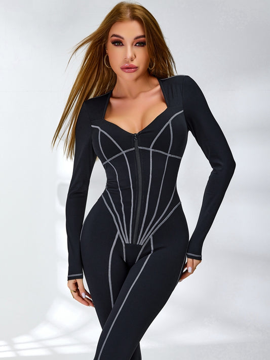 🖤ZASUWA Female Tummy Control Zipper Hip-lift Jumpsuit