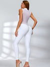Sexy Sheer Mesh Back Deep V Back Scrunch Bum Zipper Short Romper