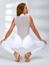 Sexy Sheer Mesh Back Deep V Back Scrunch Bum Zipper Short Romper