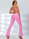 ZASUWA Female Cross Back Deep V Back Scrunch Bum Flare Tracksuit