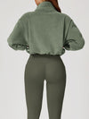 ZASUWA Female Fleece Pocket Cropped Jacket