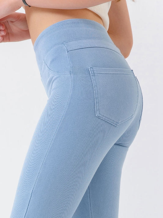 ZASUWA Female Denim Pocket High-waisted Leggings