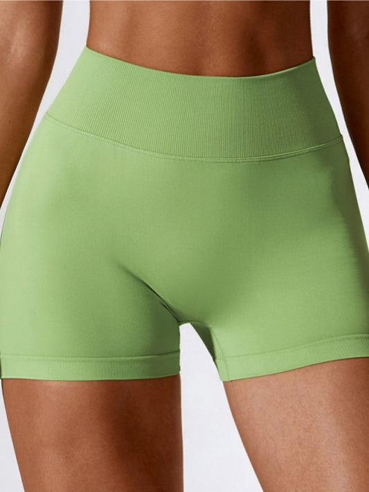 ZASUWA Female Quick-dry V-shaped Waist Scrunch Bum Spandex Gym Booty Shorts