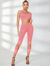 ZASUWA Female Cutout Mesh Cropped Leggings