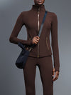 ZASUWA Female Sexy Zipper Pocket Thumbhole Jacket