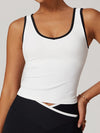ZASUWA Female Contrast Color Deep V Collar Backless Tank