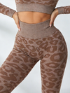 ZASUWA Female Leopard Print Scrunch Bum Seamless Leggings