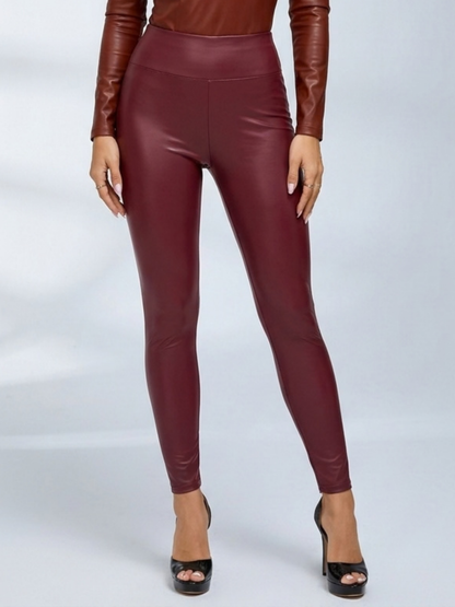 Sexy Glossy PU Faux Leather Suit Set