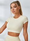 Sexy Round Collar Cropped Short Sleeves