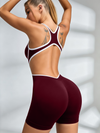 Contrast‑Trim Cut‑Out Racerback Compression Romper