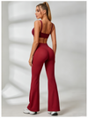 Sexy V-shape Waist Flare Backless Short Tracksuit