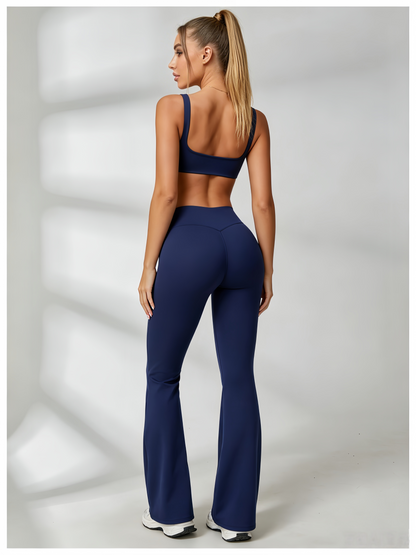 Sexy V-shape Waist Flare Backless Short Tracksuit