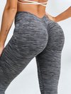 ZASUWA Female Deep V Back Scrunch Bum Seamless Leggings