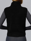ZASUWA Female Fleece Zipper Pocket Stand Up Collar Vest Jacket