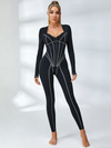 Bauchkontrolle Reißverschluss Po-Push-Up Jumpsuit