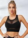 Stoßfester Glamorise-Sport-BH aus Mesh in Schwarz