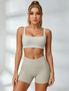 Sexy V-shape Waist Flare Backless Short Tracksuit