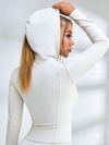 Faux Leather Zipper With Hat Jacket