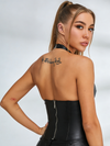 Faux Leather Lace-up Tank