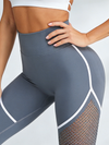 Super Sexy Fishnet Contrast Color Stripes Leggings