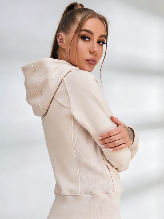 ZASUWA Female Pocket Zipper With Hat Jacket