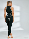 Sexy Contrast Color Stripes Corset Jumpsuit