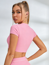 Stripes Cropped Short Sleeves